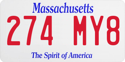 MA license plate 274MY8