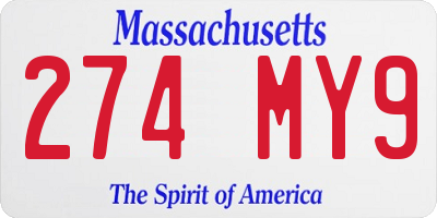 MA license plate 274MY9