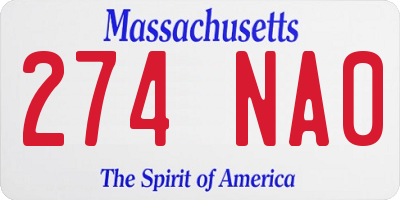 MA license plate 274NA0