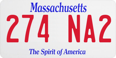 MA license plate 274NA2