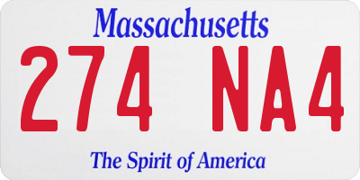 MA license plate 274NA4
