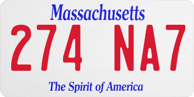 MA license plate 274NA7