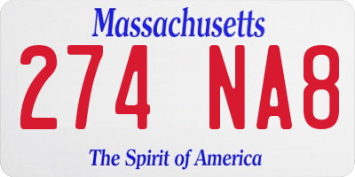 MA license plate 274NA8