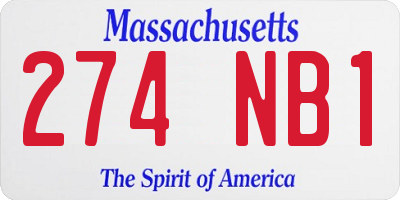 MA license plate 274NB1