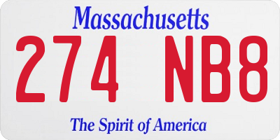 MA license plate 274NB8