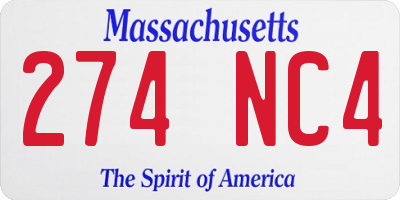 MA license plate 274NC4