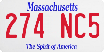 MA license plate 274NC5