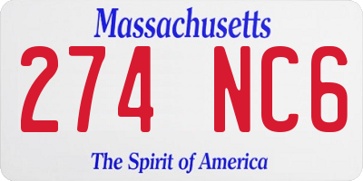 MA license plate 274NC6
