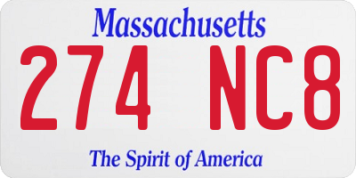 MA license plate 274NC8