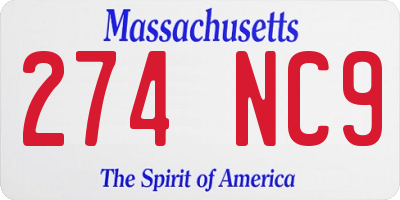 MA license plate 274NC9