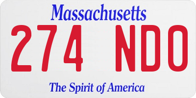 MA license plate 274ND0