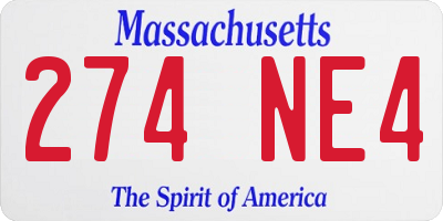 MA license plate 274NE4