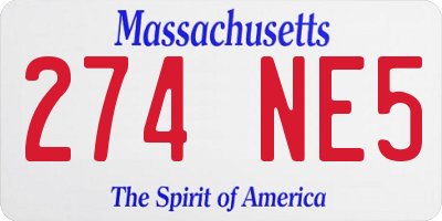 MA license plate 274NE5