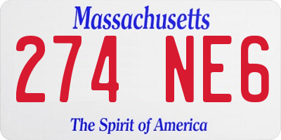 MA license plate 274NE6