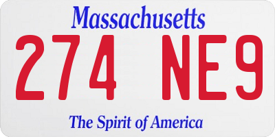 MA license plate 274NE9
