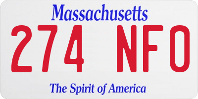 MA license plate 274NF0