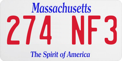 MA license plate 274NF3