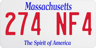 MA license plate 274NF4
