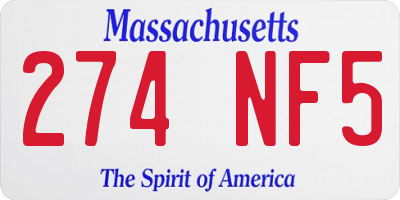 MA license plate 274NF5
