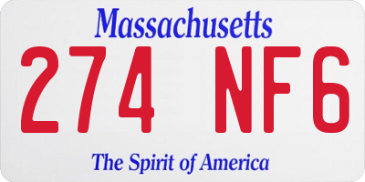 MA license plate 274NF6