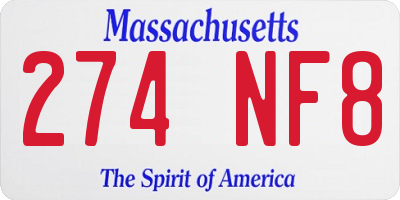 MA license plate 274NF8