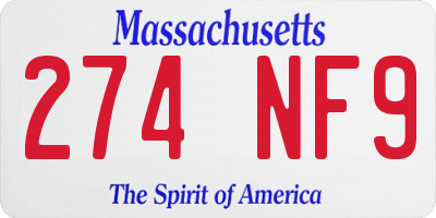 MA license plate 274NF9