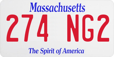 MA license plate 274NG2