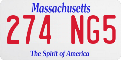 MA license plate 274NG5