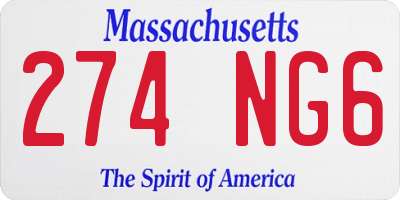 MA license plate 274NG6