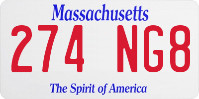 MA license plate 274NG8