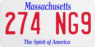 MA license plate 274NG9