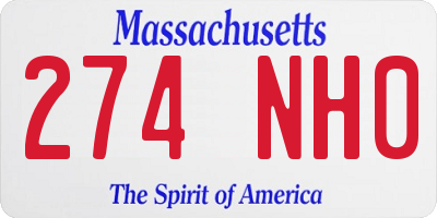 MA license plate 274NH0