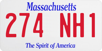 MA license plate 274NH1
