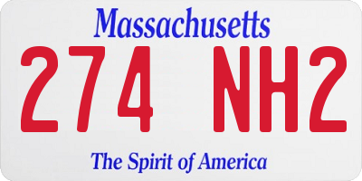 MA license plate 274NH2