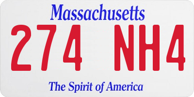 MA license plate 274NH4
