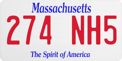 MA license plate 274NH5