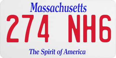 MA license plate 274NH6