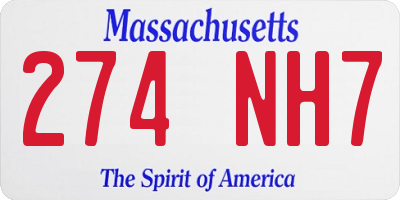 MA license plate 274NH7