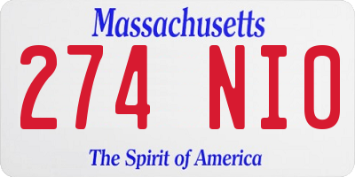 MA license plate 274NI0