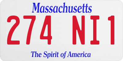 MA license plate 274NI1