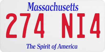 MA license plate 274NI4