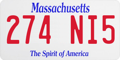 MA license plate 274NI5