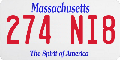 MA license plate 274NI8