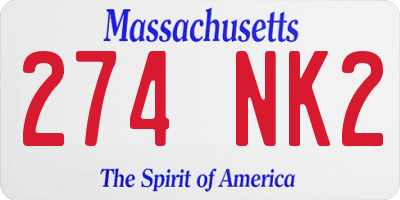 MA license plate 274NK2