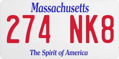 MA license plate 274NK8