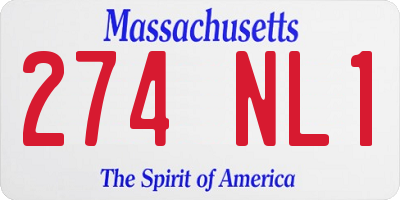 MA license plate 274NL1