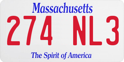 MA license plate 274NL3