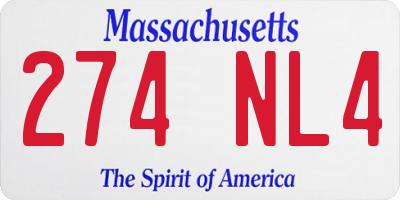 MA license plate 274NL4