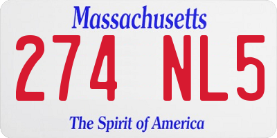 MA license plate 274NL5