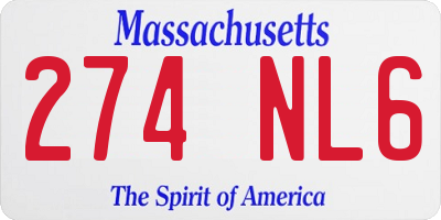 MA license plate 274NL6